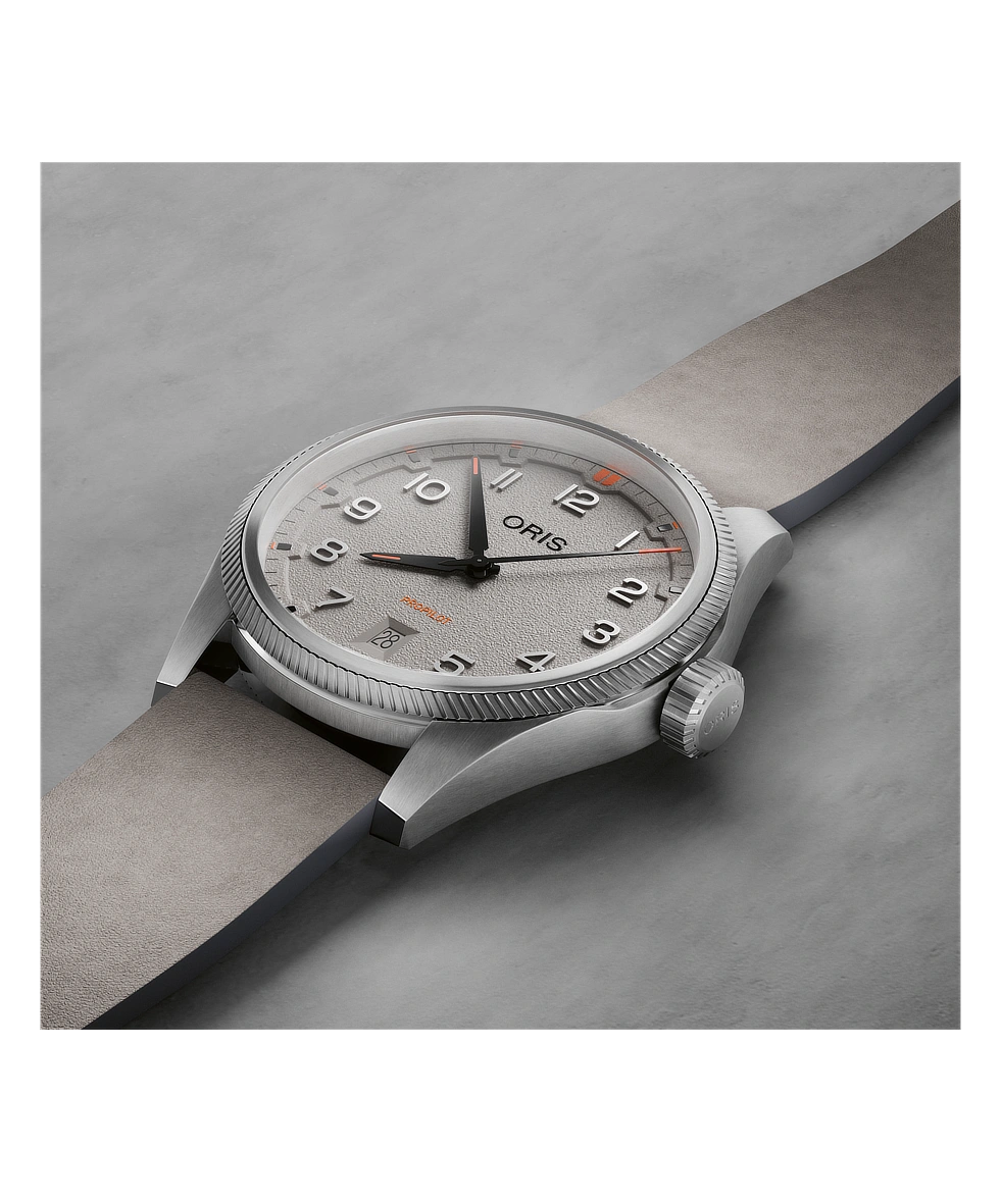 Oris ProPilot Date 41mm Grigio Cinturino Pelle Automatico 01 733 7805 4163-07 6 20 15LC | 41 mm 37729 - Oris ProPilot Date 41mm Grigio Cinturino Pelle Automatico