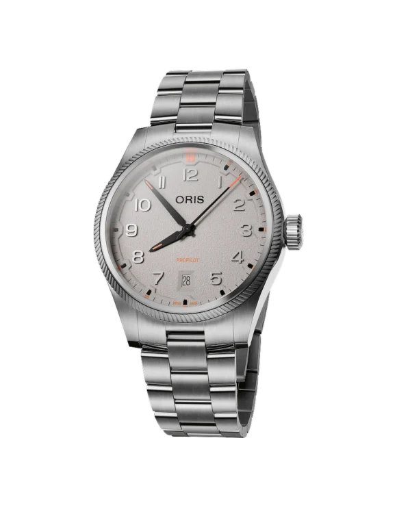 Orologio Oris ProPilot Date 41mm Grigio Acciaio Automatico 01 733 7805 4163-07 8 20 04LC - Vista frontale