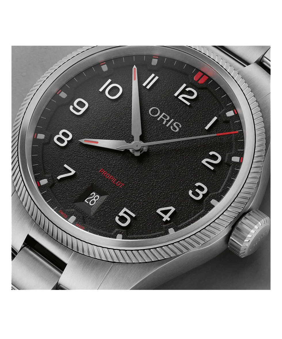 Oris ProPilot Date 41mm Nero Acciaio Automatico 01 733 7805 4164-07 8 20 04LC | 41 mm 37716 - Oris ProPilot Date 41mm Nero Acciaio Automatico