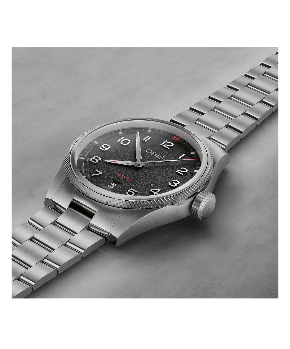 Oris ProPilot Date 41mm Nero Acciaio Automatico 01 733 7805 4164-07 8 20 04LC | 41 mm 37718 - Oris ProPilot Date 41mm Nero Acciaio Automatico