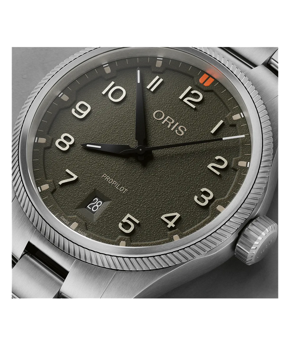 Oris ProPilot Date 41mm Verde Acciaio Automatico 01 733 7805 4167-07 8 20 04LC | 41 mm 37722 - Oris ProPilot Date 41mm Verde Acciaio Automatico