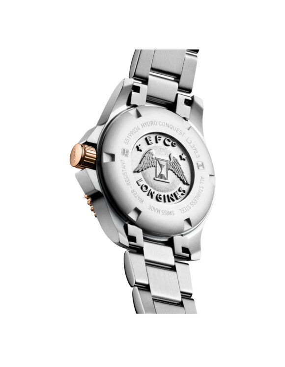 Fondello inciso e corona PVD Rosa Orologio Longines Hydroconquest Donna 32mm L3-370-3-89-6