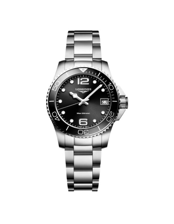 Orologio Longines Hydroconquest Donna Nero 32mm Quarzo Lunetta Ceramica L3-370-4-56-6 - Vista frontale