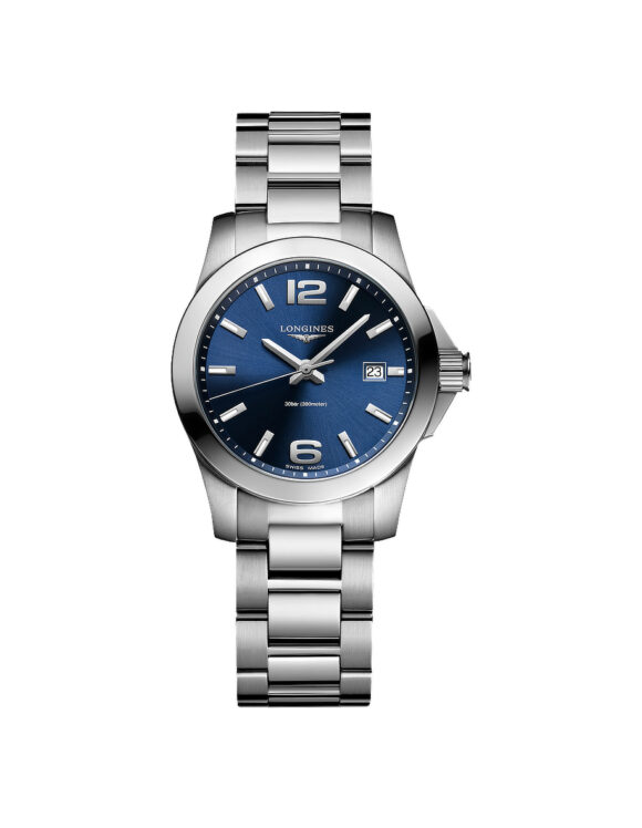Orologio Longines Conquest Donna Blu 29.5mm Acciaio Quarzo L3-376-4-96-6 - Vista frontale