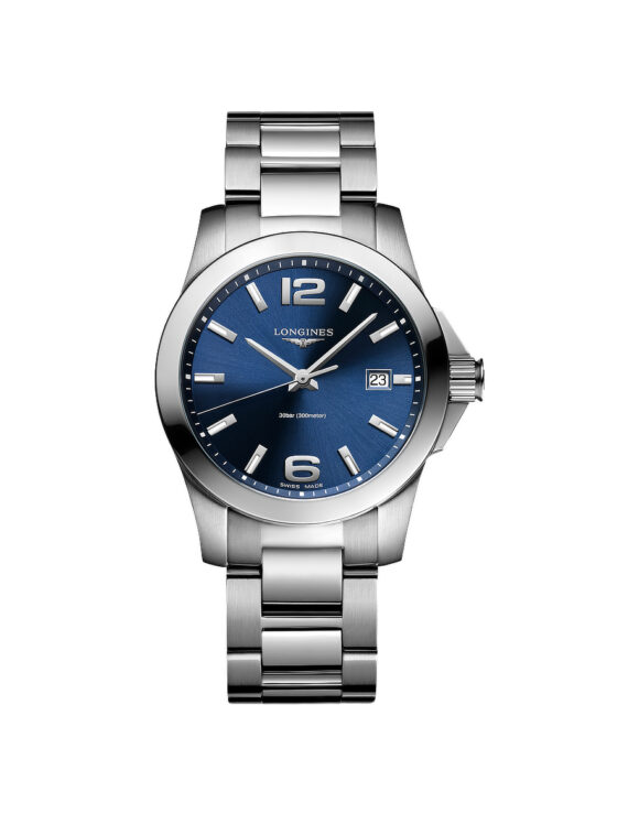 Orologio Longines Conquest Donna Blu 34mm Acciaio Quarzo L3-377-4-96-6 - Vista frontale