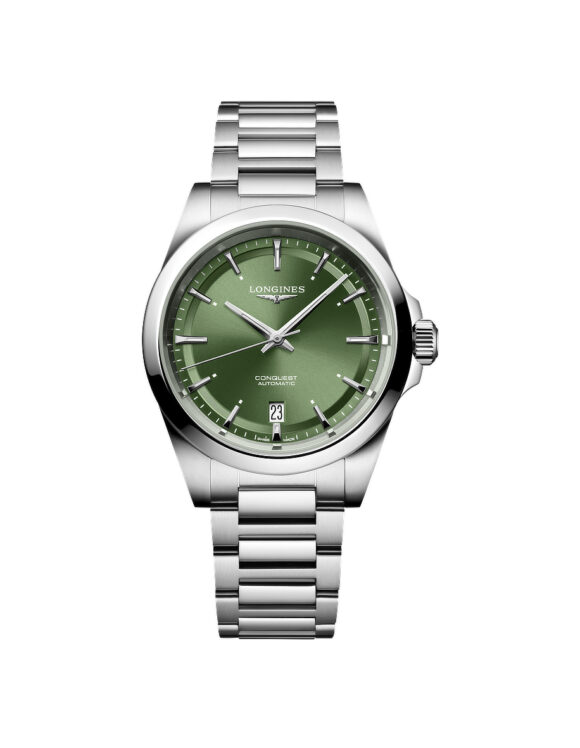 Orologio Longines Conquest 38mm Verde Acciaio Automatico L3-720-4-02-6 - Vista frontale