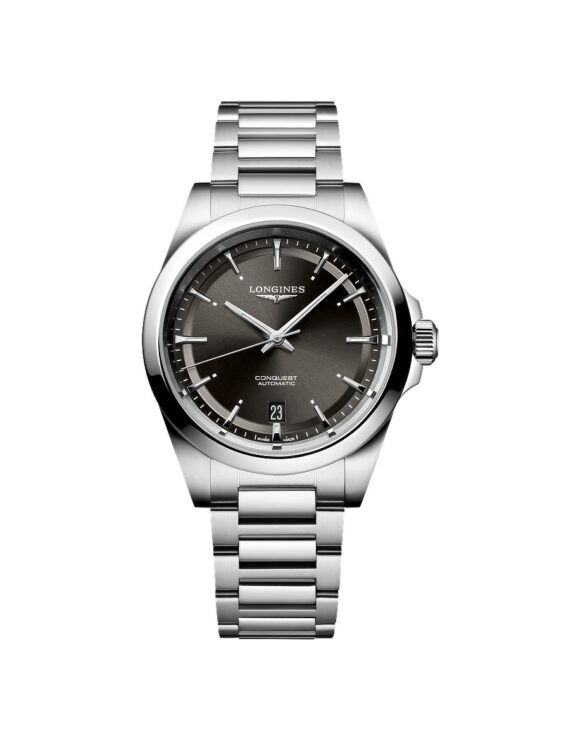 Orologio Longines Conquest 38mm Nero Acciaio Automatico L3-720-4-52-6 - Vista frontale