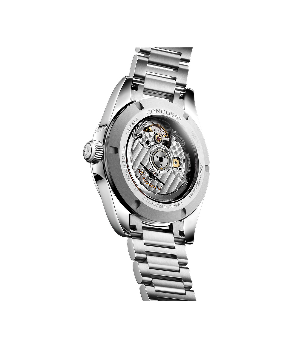 Longines Conquest 38mm Nero Acciaio Automatico L3.720.4.52.6 | 38 mm 37390 - Longines Conquest 38mm Nero Acciaio Automatico