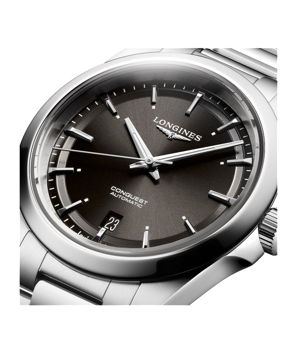 Longines Conquest 38mm Nero Acciaio Automatico L3.720.4.52.6 | 38 mm 37391 - Longines Conquest 38mm Nero Acciaio Automatico