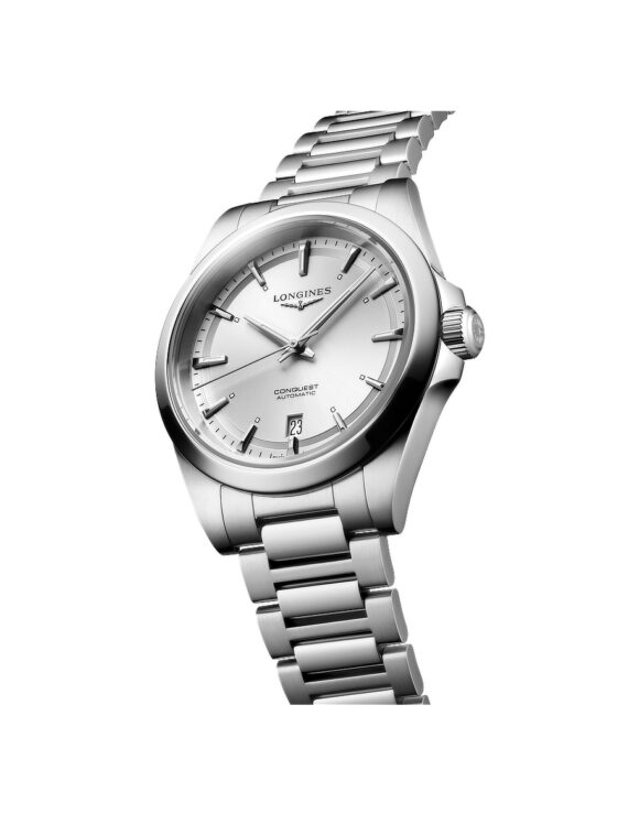 Vista angolata Orologio Longines Conquest 38mm Argento Acciaio Automatico L3-720-4-72-6