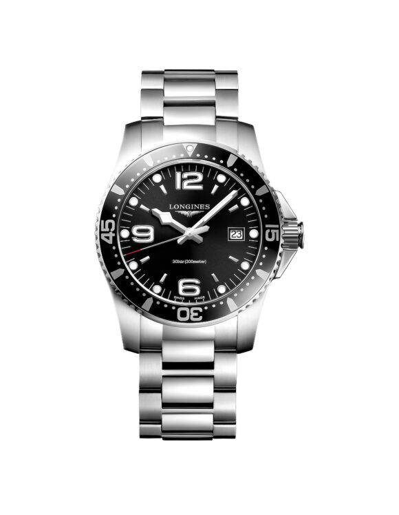 Orologio Longines Hydroconquest Nero 41mm Quarzo Lunetta Alluminio L3-740-4-56-6 - Vista frontale
