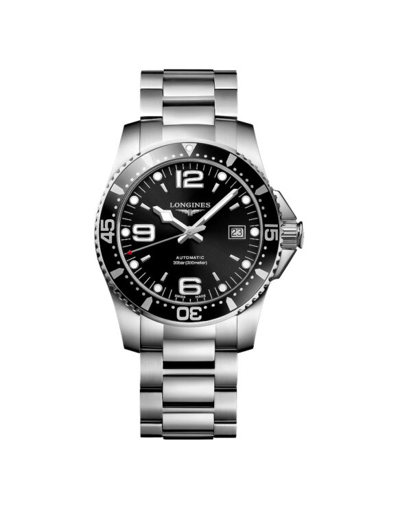 Orologio Longines Hydroconquest Nero 41mm Automatico Lunetta Alluminio L3-742-4-56-6 - Vista frontale