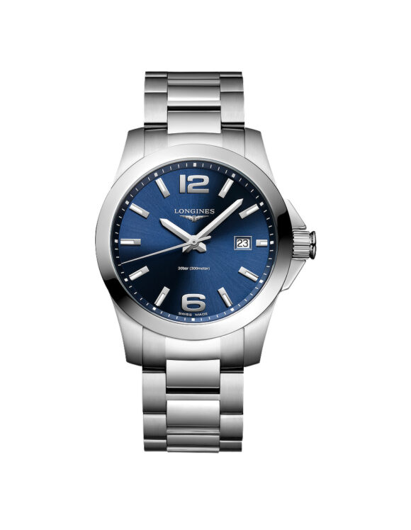 Orologio Longines Conquest Blu 41mm Acciaio Quarzo L3-759-4-96-6 - Vista frontale