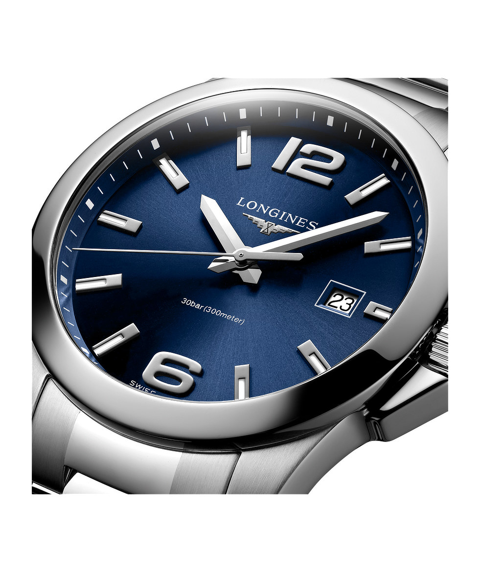 Longines Conquest 41mm Blu Acciaio Quarzo L3.759.4.96.6 | 41 mm 37438 - Longines Conquest 41mm Blu Acciaio Quarzo