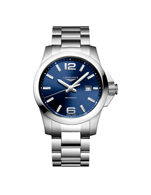 Orologio Longines Conquest Blu 43mm Acciaio Quarzo L3-760-4-96-6 - Vista frontale