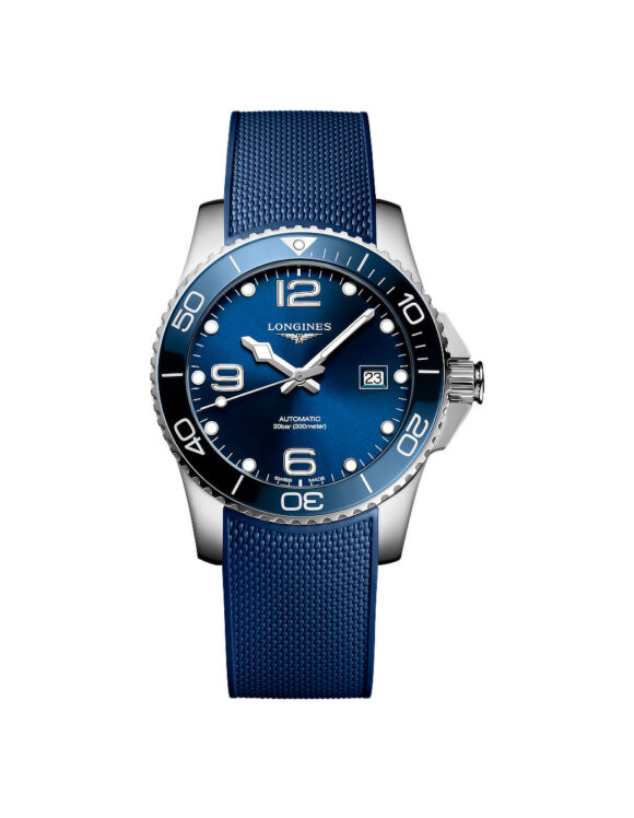 Orologio Longines Hydroconquest Blu 41mm Gomma L3-781-4-96-9 - Vista frontale