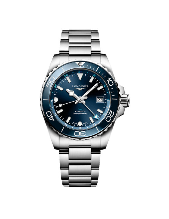 Orologio Longines Hydroconquest GMT Blu 41mm Acciaio Lunetta Ceramica L3-790-4-96-6 - Vista frontale