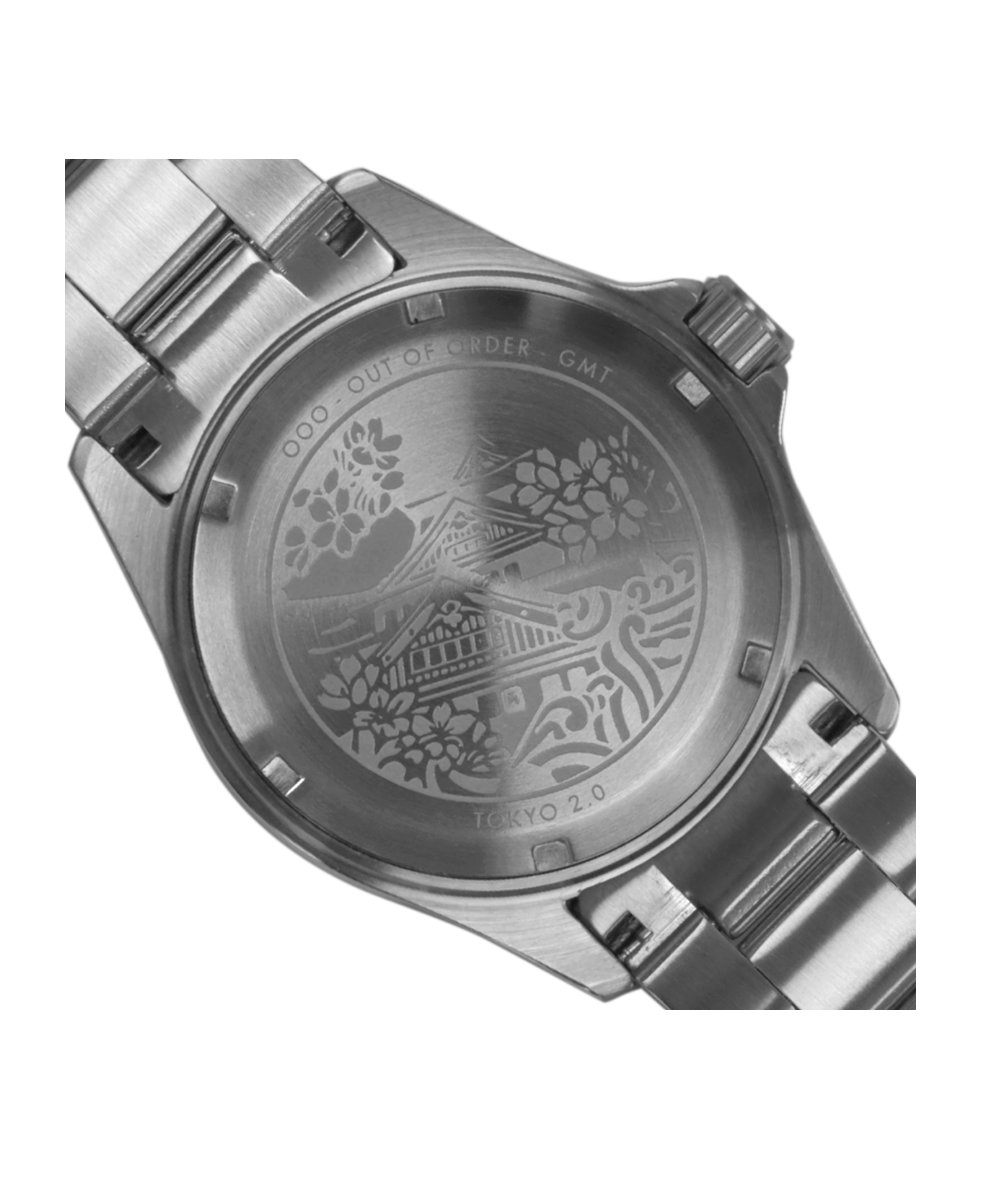 Out of Order Swiss GMT Tokyo Shibuya Ultra Brushed Quartz Gmt 44mm OOO.001-19.TS.SS | 44 mm 35905 - Out of Order Swiss GMT Tokyo Shibuya Ultra Brushed Quartz Gmt 44mm