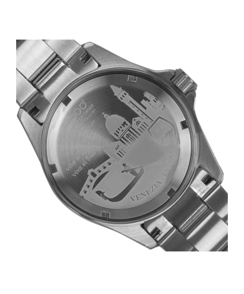 Out of Order Swiss GMT Venezia Ultra Brushed Quartz Gmt 44mm OOO.001-19.VE.SS | 44 mm 35911 - Out of Order Swiss GMT Venezia Ultra Brushed Quartz Gmt 44mm