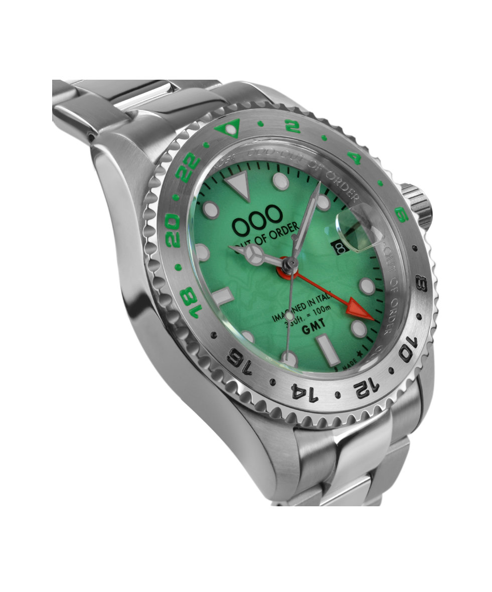 Out of Order Swiss GMT Venezia Ultra Brushed Quartz Gmt 44mm OOO.001-19.VE.SS | 44 mm 35912 - Out of Order Swiss GMT Venezia Ultra Brushed Quartz Gmt 44mm