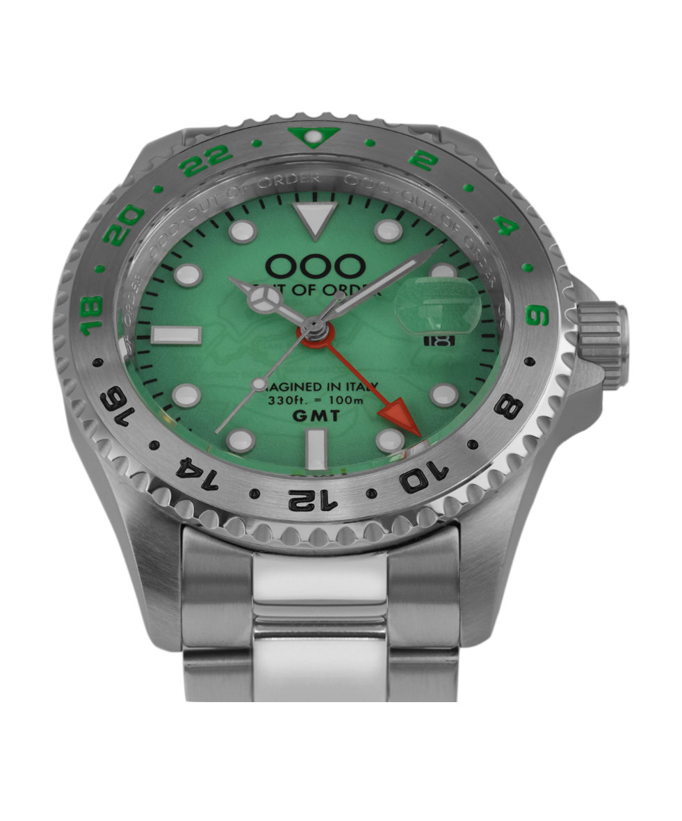 Out of Order Swiss GMT Venezia Ultra Brushed Quartz Gmt 44mm OOO.001-19.VE.SS | 44 mm 35914 - Out of Order Swiss GMT Venezia Ultra Brushed Quartz Gmt 44mm