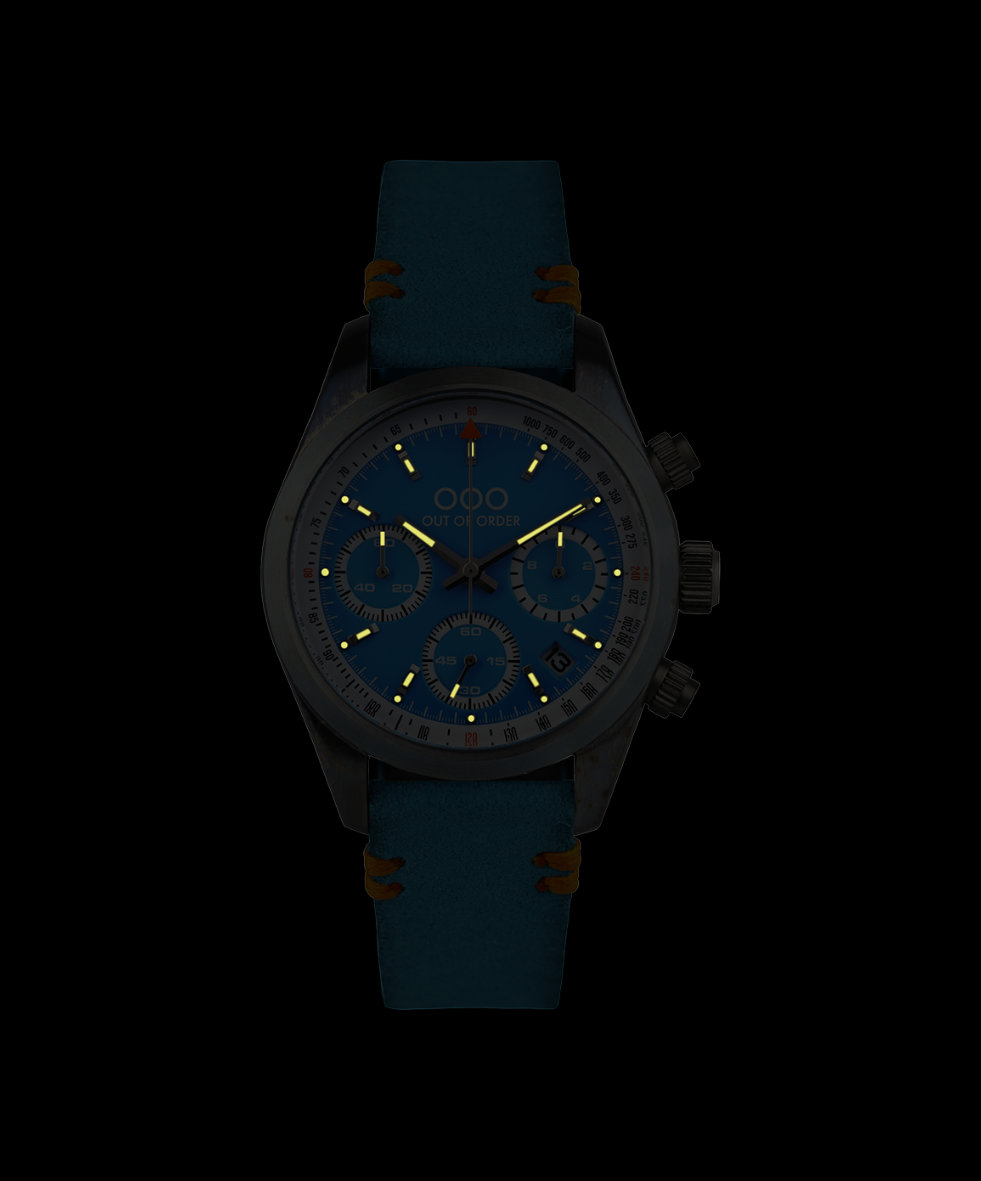 Out of Order Sporty Cronografo Ultra Distressed Quartz 40mm OOO.001-23.AZ.AZ | 40 mm 35977 - Out of Order Sporty Cronografo Ultra Distressed Quartz 40mm