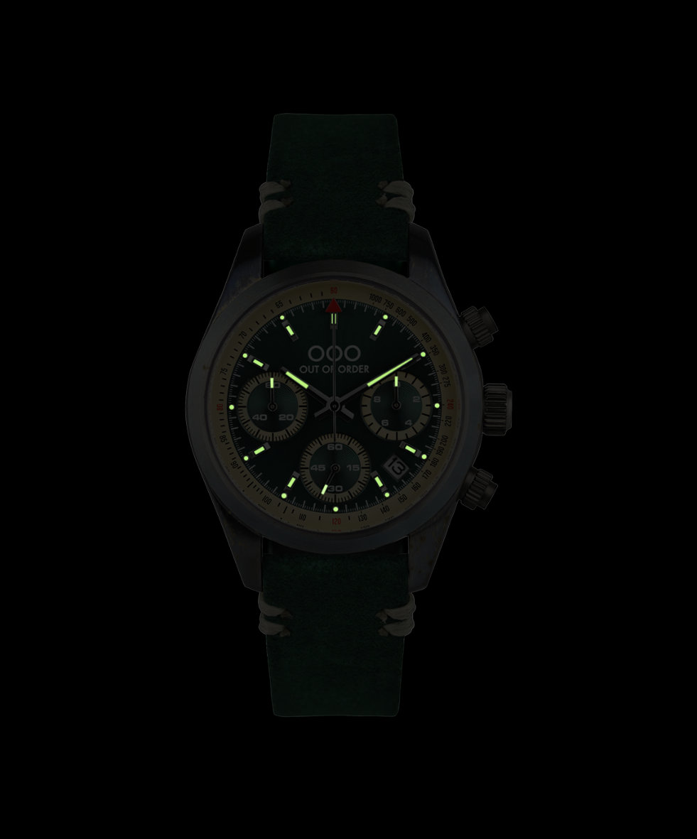 Out of Order Sporty Cronografo Ultra Distressed Quartz 40mm OOO.001-23.VE.VE | 40 mm 35988 - Out of Order Sporty Cronografo Ultra Distressed Quartz 40mm