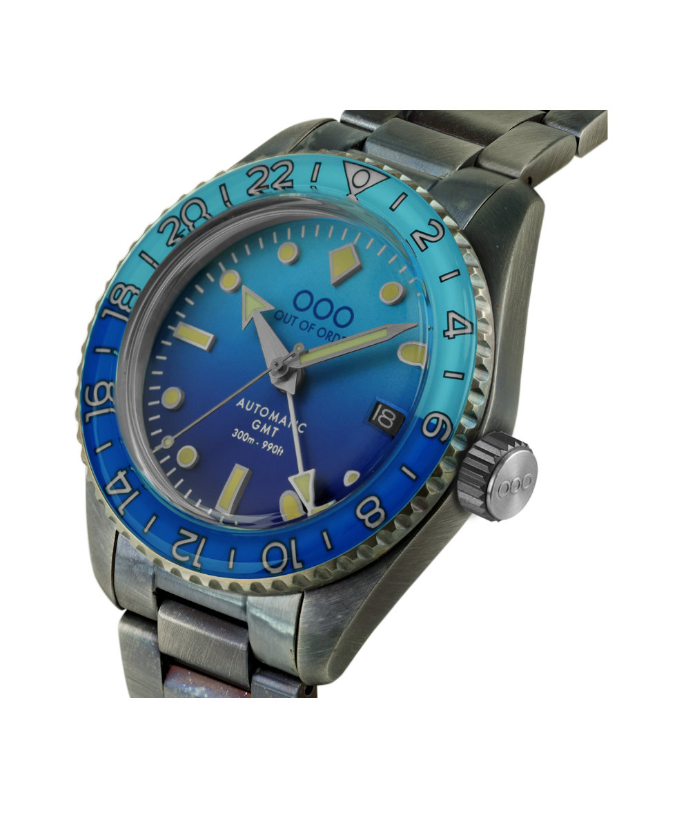 Out of Order Shaker Bombablu Ultra Distressed Auto Gmt 40mm OOO.001-25.BB.BAND | 40 mm 35837 - Out of Order Shaker Bombablu Ultra Distressed Auto Gmt 40mm