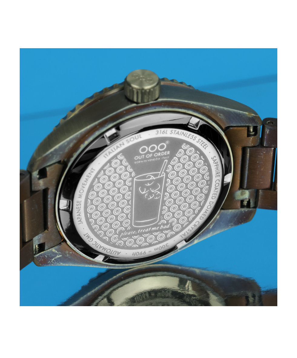 Out of Order Shaker Bombablu Ultra Distressed Auto Gmt 40mm OOO.001-25.BB.BAND | 40 mm 35838 - Out of Order Shaker Bombablu Ultra Distressed Auto Gmt 40mm