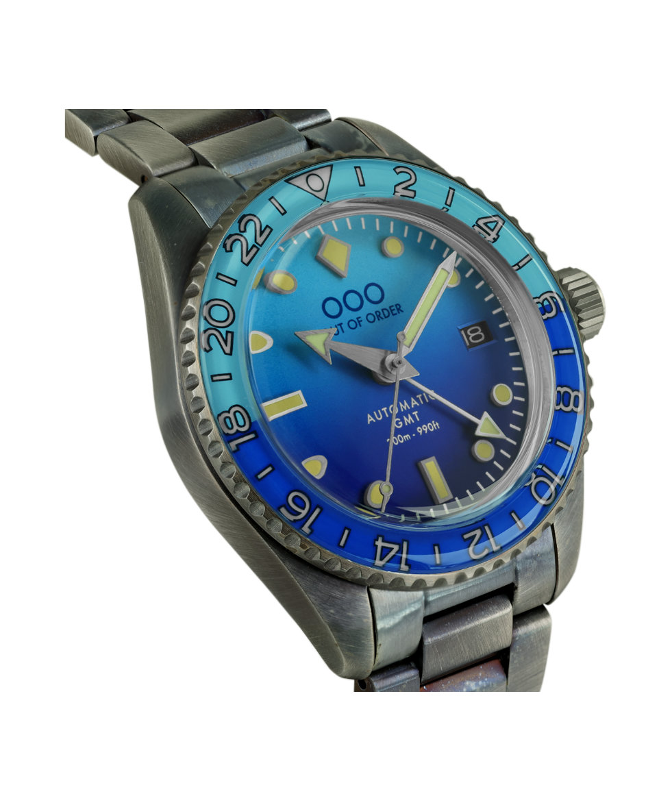 Out of Order Shaker Bombablu Ultra Distressed Auto Gmt 40mm OOO.001-25.BB.BAND | 40 mm 35839 - Out of Order Shaker Bombablu Ultra Distressed Auto Gmt 40mm