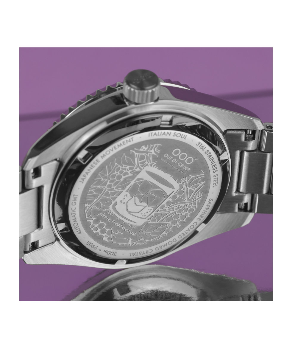 Out of Order Shaker Dark Violet Ultra Brushed Auto Gmt 40mm OOO.001-25.LA.BAND.SS | 40 mm 35875 - Out of Order Shaker Dark Violet Ultra Brushed Auto Gmt 40mm