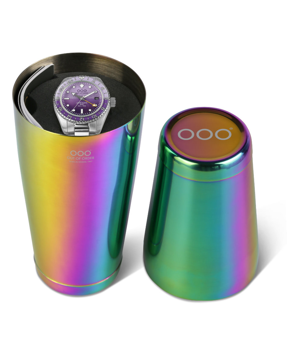 Out of Order Shaker Dark Violet Ultra Brushed Auto Gmt 40mm OOO.001-25.LA.BAND.SS | 40 mm 35878 - Out of Order Shaker Dark Violet Ultra Brushed Auto Gmt 40mm
