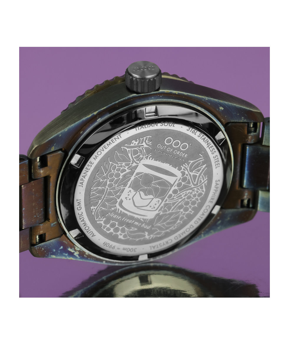 Out of Order Shaker Dark Violet Ultra Distressed Auto Gmt 40mm OOO.001-25.LA.BAND | 40 mm 35856 - Out of Order Shaker Dark Violet Ultra Distressed Auto Gmt 40mm