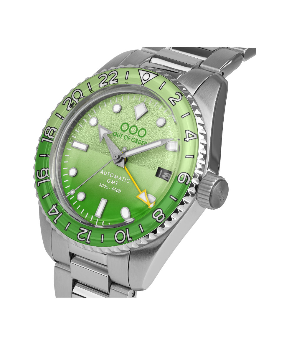 Out of Order Shaker Midori Sour Ultra Brushed Auto Gmt 40mm OOO.001-25.MI.BAND.SS | 40 mm 35880 - Out of Order Shaker Midori Sour Ultra Brushed Auto Gmt 40mm