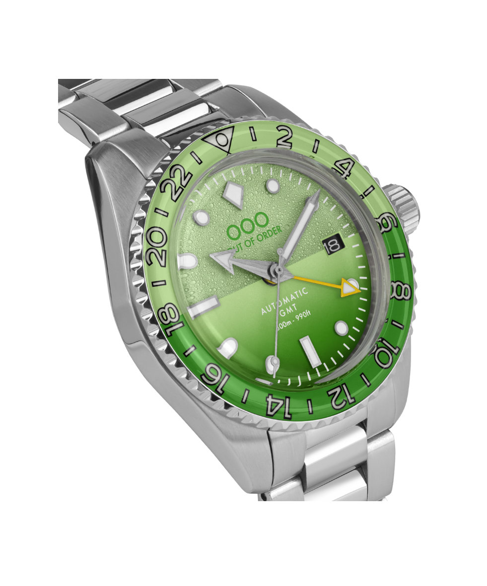 Out of Order Shaker Midori Sour Ultra Brushed Auto Gmt 40mm OOO.001-25.MI.BAND.SS | 40 mm 35882 - Out of Order Shaker Midori Sour Ultra Brushed Auto Gmt 40mm