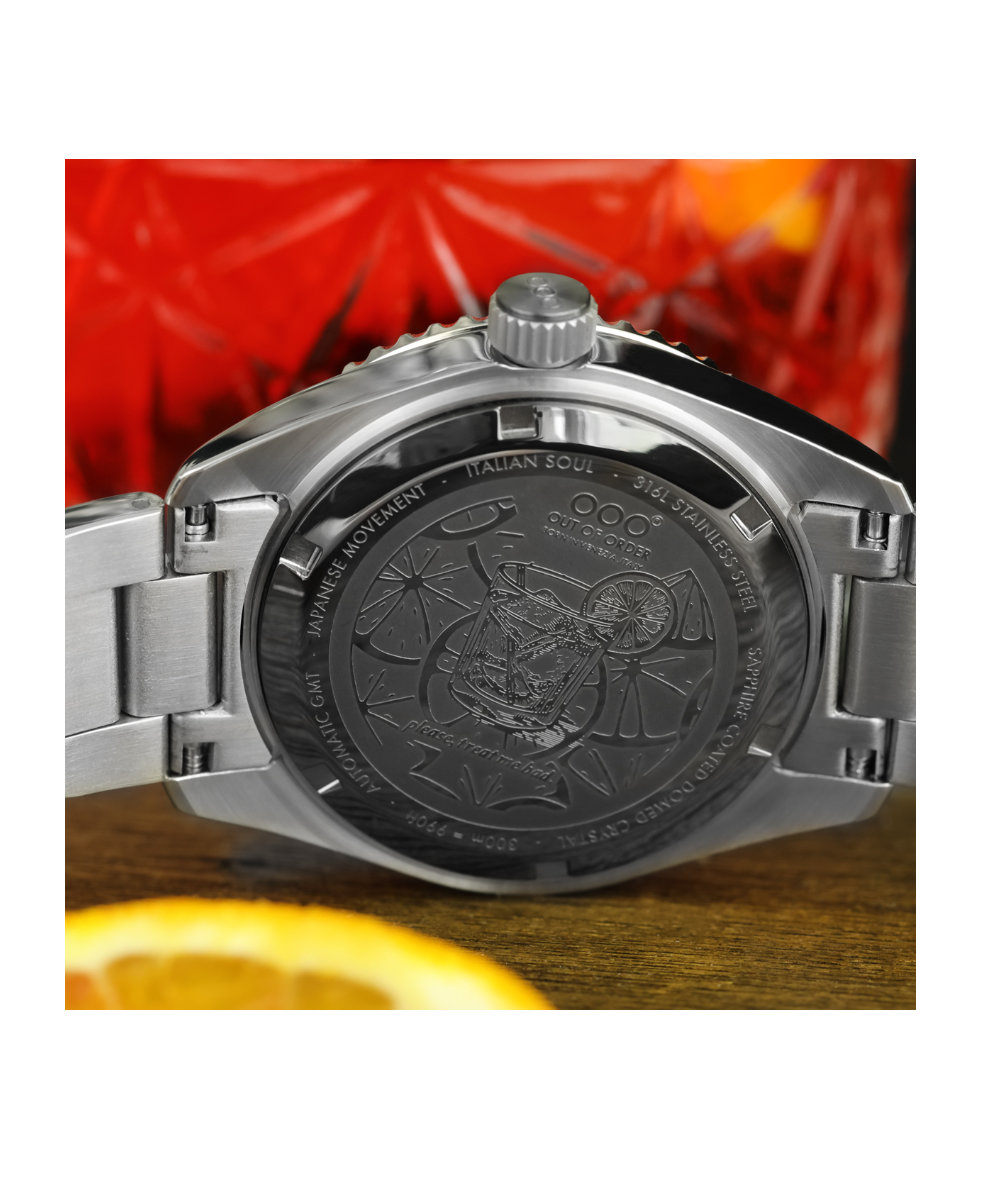Out of Order Shaker Negroni Ultra Brushed Auto Gmt 40mm OOO.001-25.NE.BAND.SS | 40 mm 35887 - Out of Order Shaker Negroni Ultra Brushed Auto Gmt 40mm